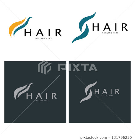 Hair treatment logo hair transplantation logo,removal logo vector image design illustration 131796230