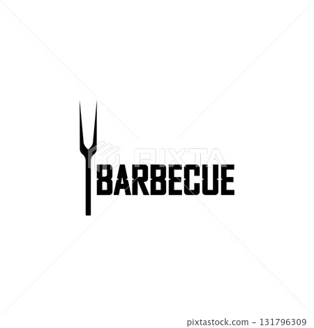 Simple Barbecue Vintage hot grill, with crossed flames and spatula. Logo for restaurant, badge, cafe and bar.vector Simple Barbecue Vintage hot grill, with crossed flames and spatula. Logo for restaurant, badge, cafe and bar.vector 131796309