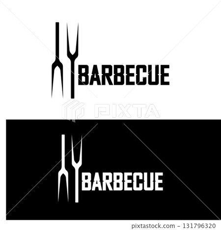 Simple Barbecue Vintage hot grill, with crossed flames and spatula. Logo for restaurant, badge, cafe and bar.vector Simple Barbecue Vintage hot grill, with crossed flames and spatula. Logo for restaurant, badge, cafe and bar.vector 131796320