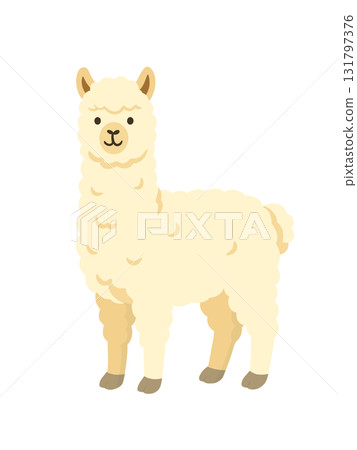 秘魯一隻可愛的羊駝的插圖 131797376