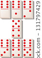 Isometric domino tile set high number mix white and red color - vector illustration 131797429