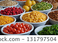 Colorful dried fruits and bread 131797504