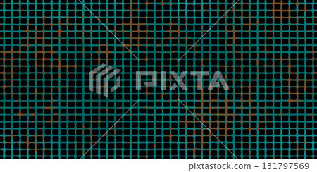Turquoise patina rusty grate seamless patern 131797569