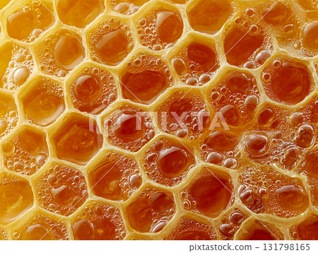 Honeycomb with honey dripping from it 131798165