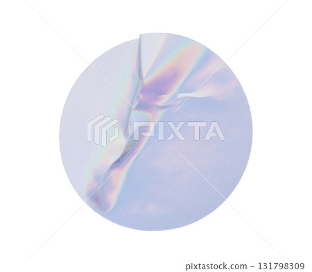 Abstract Round gradient texture duct sticker an opaque round liquid, clear ocean blue water merging with beige, light background transparent 131798309