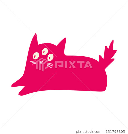 Cute pink monster cat with three eyes, playful and colorful fantasy creature, imaginative character for fun and magical themes. Cute pink monster cat with three eyes, playful and colorful fantasy creature, imaginative character for fun and magical themes. 131798805