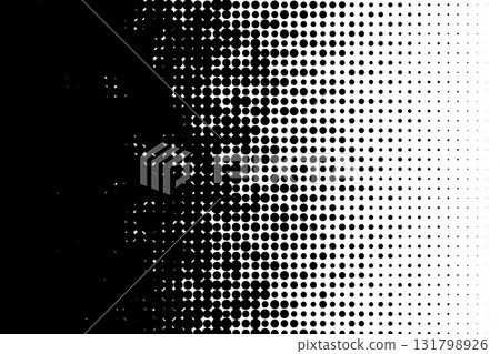Black and white halftone side gradient pattern Black and white halftone side gradient pattern 131798926