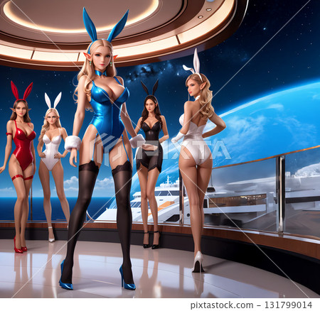 A girls' bar on an ocean planet featuring tall, beautiful alien bunny girls. A girls' bar on an ocean planet featuring tall, beautiful alien bunny girls. 131799014