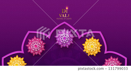 Happy Diwali greeting card. The Indian festival of lights. Designed in a trendy geometric style. Festive background for branding, cards, banners, covers, and flyers Happy Diwali greeting card. The Indian festival of lights. Designed in a trendy geometric style. Festive background for branding, cards, banners, covers, and flyers 131799033