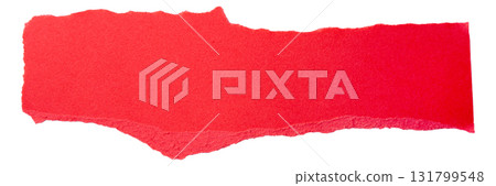 Red torn cardboard on a white background 131799548