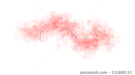 Red smoke cloud on transparent background mockup template for overlay effects, atmospheric visuals or cinematic compositions 131800113