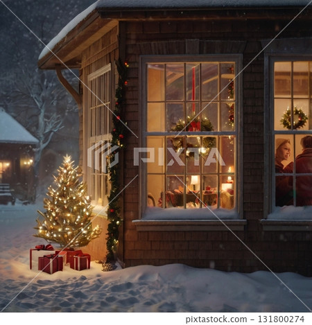 Living room ready for Christmas 131800274