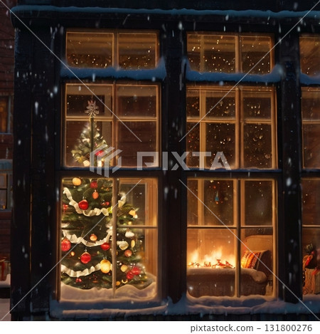 Living room ready for Christmas 131800276
