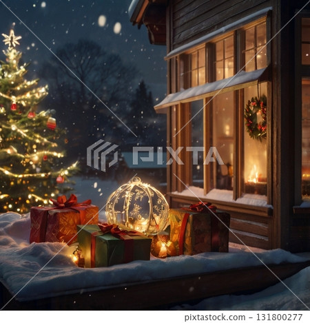 客廳為聖誕節做好準備 131800277