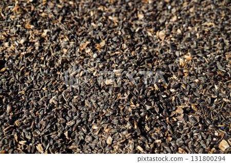 Sunflower seeds background texture, organic natural pattern for food design Sunflower seeds background texture, organic natural pattern for food design 131800294