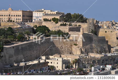 Valletta's Barrakka Lift and old town at Valetta, Malta Valletta's Barrakka Lift and old town at Valetta, Malta 131800686