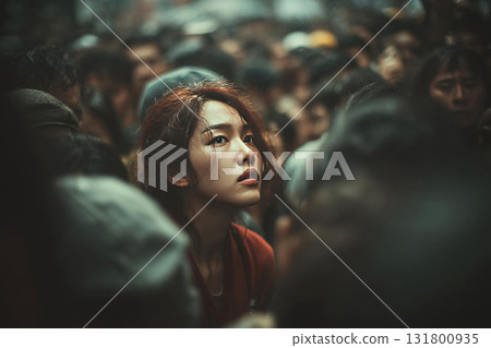Crowd gathers in protest as tensions rise amidst police presence in Asian city Crowd gathers in protest as tensions rise amidst police presence in Asian city 131800935