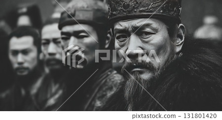 Historic warriors gather for a pivotal moment in ancient battle preparation Historic warriors gather for a pivotal moment in ancient battle preparation 131801420