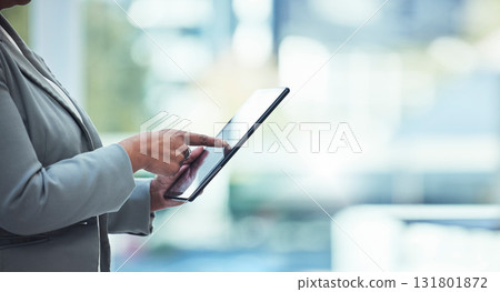 Tablet, business woman hands and accounting search in office for corporate tax data and mockup. Financial analyst, compliance research and fintech analytics of a female employee working with mock up Tablet, business woman hands and accounting search in office for corporate tax data and mockup. Financial analyst, compliance research and fintech analytics of a female employee working with mock up 131801872