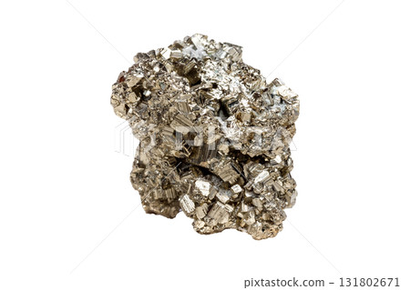 Vivid Pyrite Gemstone with Cubic Structure 131802671