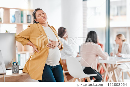 Business, pregnant and woman with pain, office and manager with contractions, muscle tension and strain. Pregnancy, leadership and female employee touching tummy, stomach and belly in workplace Business, pregnant and woman with pain, office and manager with contractions, muscle tension and strain. Pregnancy, leadership and female employee touching tummy, stomach and belly in workplace 131802964