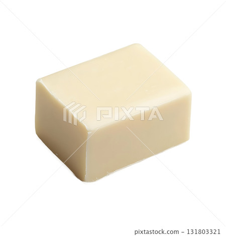 A clean, rectangular, shiny, and smooth bar of yellowish soap sits on transparent background A clean, rectangular, shiny, and smooth bar of yellowish soap sits on transparent background 131803321