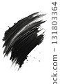 Black thick mascara stroke smudge with white background, Abstract texture, liquid smear 131803364