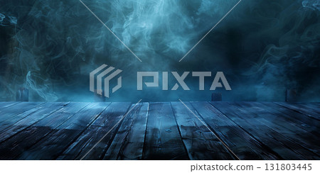 Spooky Halloween background with empty wooden planks background, Happy Halloween - Ai Generated Spooky Halloween background with empty wooden planks background, Happy Halloween - Ai Generated 131803445