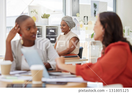 Smile, ambition and an african american business woman sitting at work in an office. Confident, focus and a professional behind a team of colleagues, determined to be a success in the company Smile, ambition and an african american business woman sitting at work in an office. Confident, focus and a professional behind a team of colleagues, determined to be a success in the company 131805125