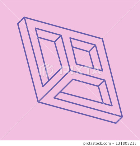 Impossible shapes, optical illusion logo, vector. Optical art objects. Geometric figures.  131805215