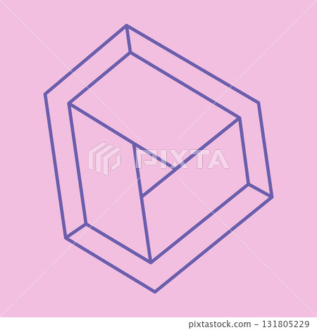 Optical illusion pattern. Impossible shapes vector. Optical art object. Geometric figures. Escher paradox. Optical illusion pattern. Impossible shapes vector. Optical art object. Geometric figures. Escher paradox. 131805229