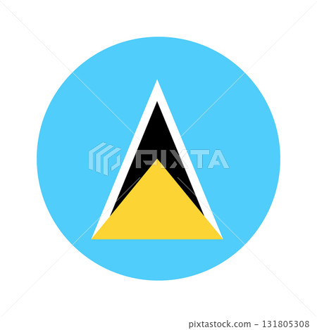 Flag of Saint Lucia round icon. Circle button National flag of Saint Lucia. Flag of Saint Lucia round icon. Circle button National flag of Saint Lucia. 131805308