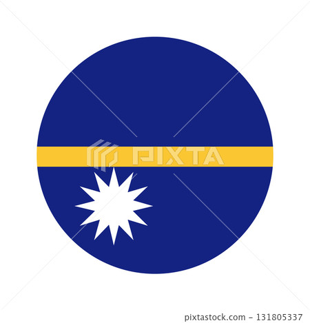 Flag of Nauru rounded icon. National Nauru Flag circular button. Round Nauru flag badge. Flag in circle shape. Flag of Nauru rounded icon. National Nauru Flag circular button. Round Nauru flag badge. Flag in circle shape. 131805337