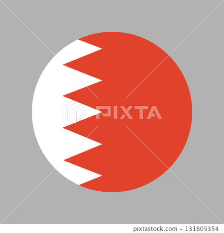Flag of Bahrain circle button. Bahrain round flag badge. Bahrain flag icon. 131805354