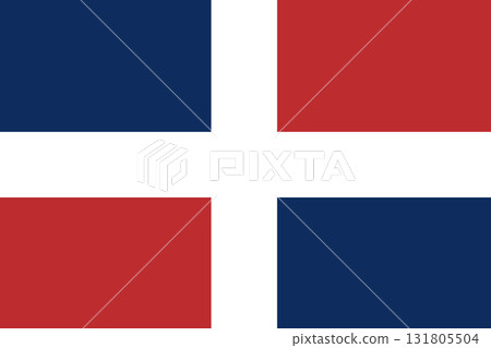 Civil flag of the Dominican Republic. Dominican Republic flag icon. Badge, backdrop, button, banner, sticker, poster flag of Dominican Republic. Civil flag of the Dominican Republic. Dominican Republic flag icon. Badge, backdrop, button, banner, sticker, poster flag of Dominican Republic. 131805504