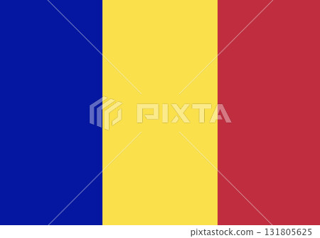 Flag of Andorra flat badge. Andorra civil flag and ensign. Andorra flag simple banner. 131805625