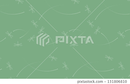 A Japanese-style background made of dots and dashed lines with dragonflies flying back and forth A Japanese-style background made of dots and dashed lines with dragonflies flying back and forth 131806810