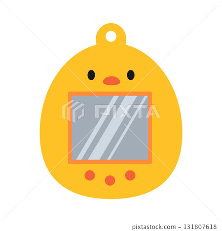 Cute cartoon Tamagotchi. Isolated white background. Flat style vector illustration 131807618