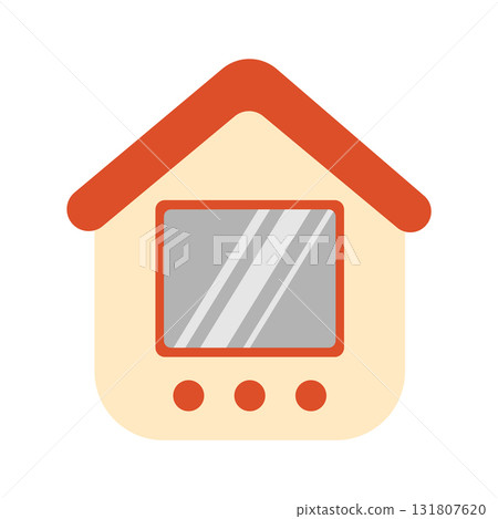 Cute cartoon Tamagotchi. Isolated white background. Flat style vector illustration 131807620