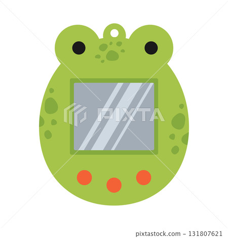 Cute cartoon Tamagotchi. Isolated white background. Flat style vector illustration 131807621