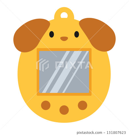 Cute cartoon Tamagotchi. Isolated white background. Flat style vector illustration Cute cartoon Tamagotchi. Isolated white background. Flat style vector illustration 131807623