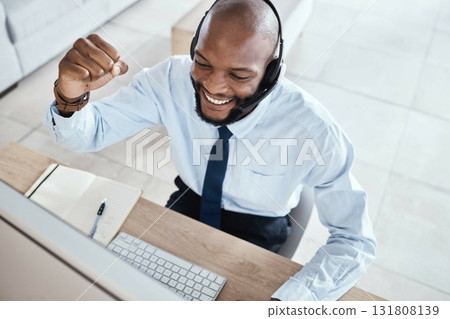 Customer service computer, consulting celebration or happy man telemarketing on contact us CRM or African telecom. Call center fist pump, online ecommerce or excited information technology consultant Customer service computer, consulting celebration or happy man telemarketing on contact us CRM or African telecom. Call center fist pump, online ecommerce or excited information technology consultant 131808139