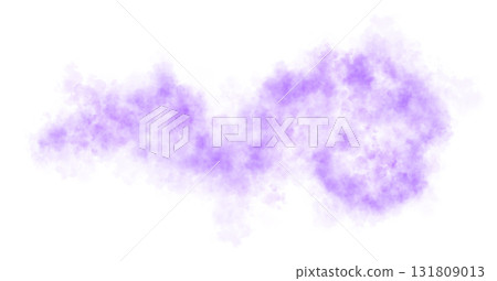 Curved violet smoke cloud with twisted flowing shape on transparent background, isolated fog texture for explosion or toxic gas effect Curved violet smoke cloud with twisted flowing shape on transparent background, isolated fog texture for explosion or toxic gas effect 131809013