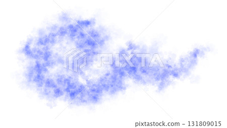 Curved blue smoke cloud with twisted flowing shape on transparent background, isolated fog texture for explosion or toxic gas effect Curved blue smoke cloud with twisted flowing shape on transparent background, isolated fog texture for explosion or toxic gas effect 131809015