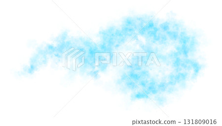 Curved light blue smoke cloud with twisted flowing shape on transparent background, isolated fog texture for explosion or toxic gas effect Curved light blue smoke cloud with twisted flowing shape on transparent background, isolated fog texture for explosion or toxic gas effect 131809016