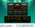 american football scoreboard stadium background 131809245