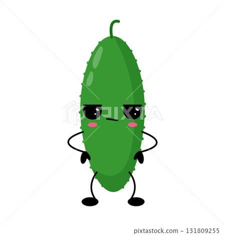 Cute kawaii cucumber with happy face 131809255