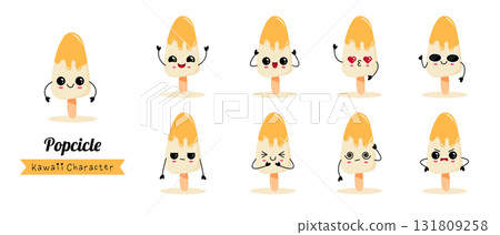 Kawaii popsicle ice cream characters collection Kawaii popsicle ice cream characters collection 131809258