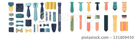 Collection of men's grooming and fashion accessories isolated on white background 131809430