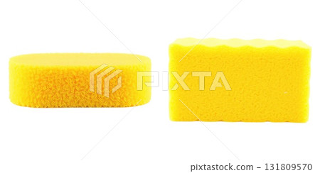 Two bright yellow rectangular objects isolated on isolated on white background Two bright yellow rectangular objects isolated on isolated on white background 131809570